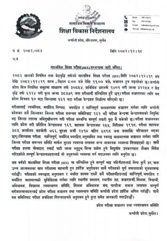 माध्यमिक शिक्षा परीक्षा (SEE) मर्यादित रूपमा सञ्चालन गर्ने सम्बन्धी हार्दिक अपिल